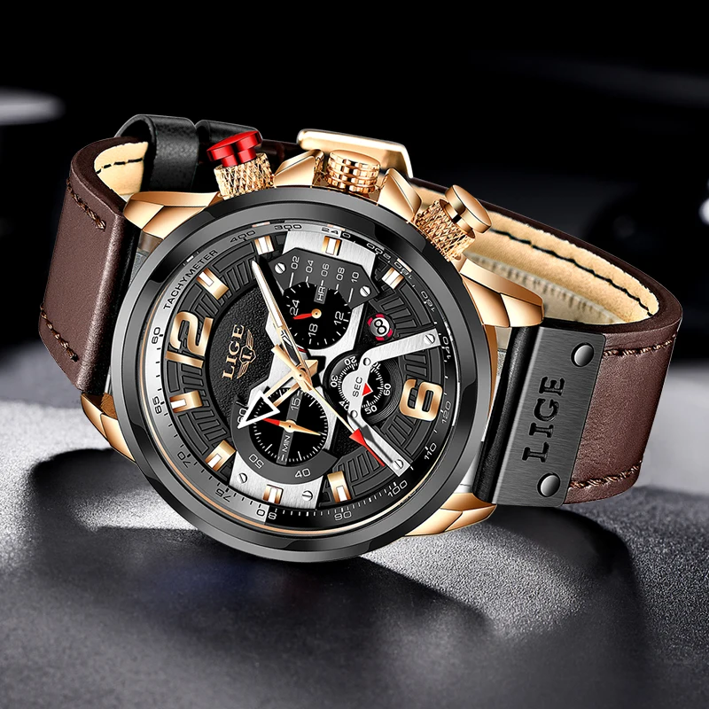 Saldi LIGE 8924 Orologio da polso al quarzo per uomo con cinturino in acciaio in