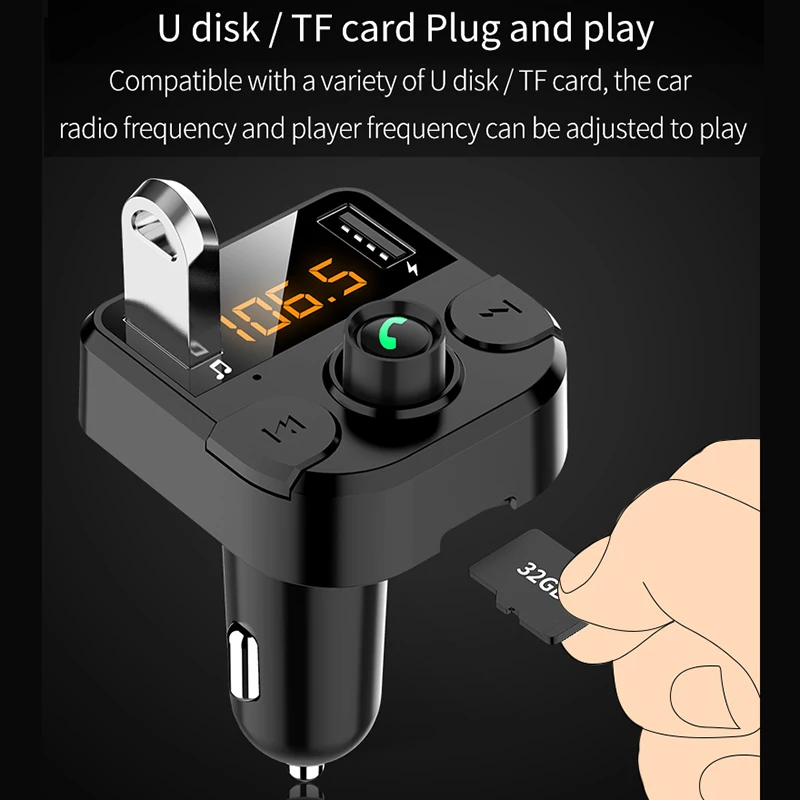 PATCHSKY Bluetooth 5,0 Dual USB зарядка автомобильный комплект громкой связи беспроводной fm-передатчик MP3 музыкальный плеер чтение U диск/TF карта BT36B