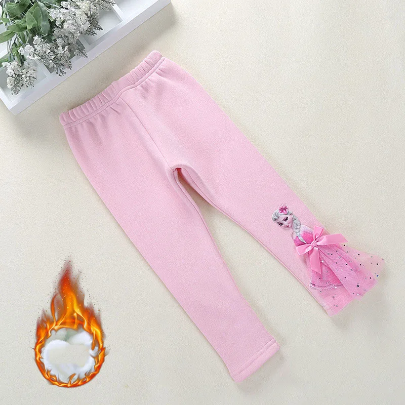 K30042-6 Teenster леггинсы с оборками; Зимние флисовые штаны для девочек; Рождественская плотная детская одежда; осенние брюки принцессы Эльзы - Цвет: K30042-6