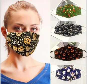 

1pc Halloween Print Windproof Anti-spitting Protective Washable Mask Fashionable Neutral Washable Mask Masque De Protection