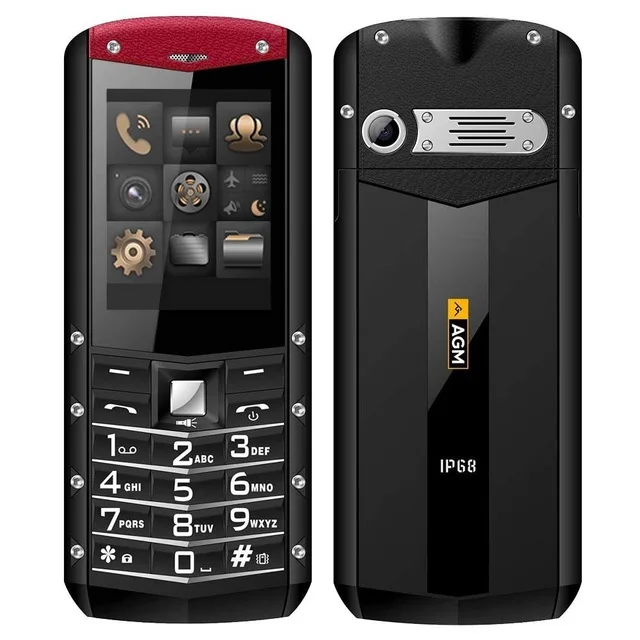 AGM M2 IP68 прочный водонепроницаемый ударопрочный телефон GSM с двумя sim-картами Bluetooth FM для пожилых студентов и детей - Цвет: Red