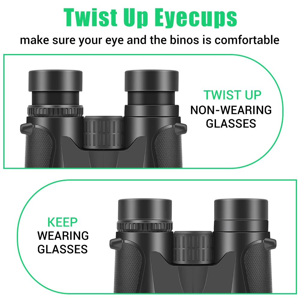 12X42 Powerful Binoculars for Adults Binoculars with Free Phone Holder HD BAK4 Lens Binoculars Telescope for Bird Watch