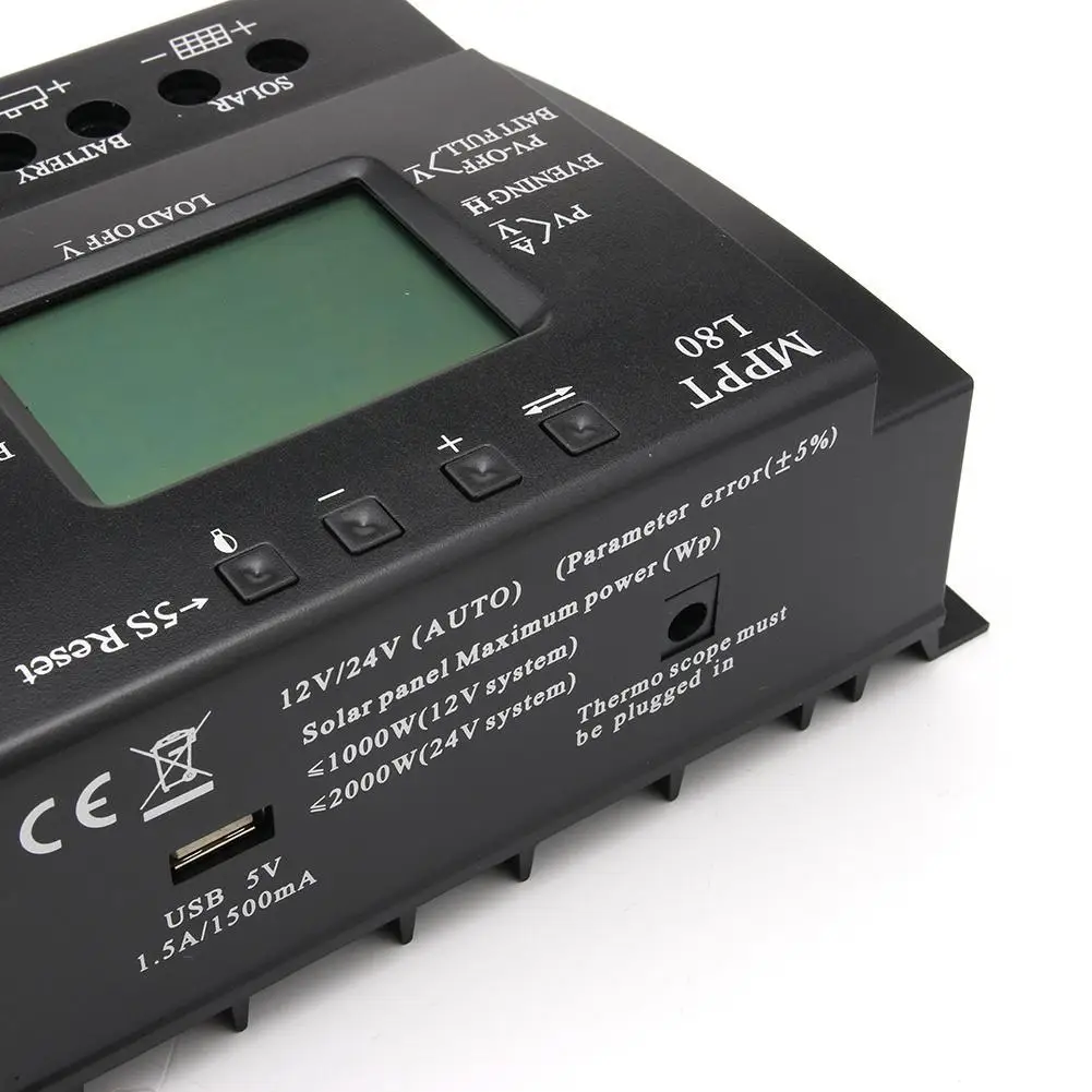 Lcd 60/80A MPPT солнечный 3 Таймер регулятор заряда контроллер+ 2X разъем