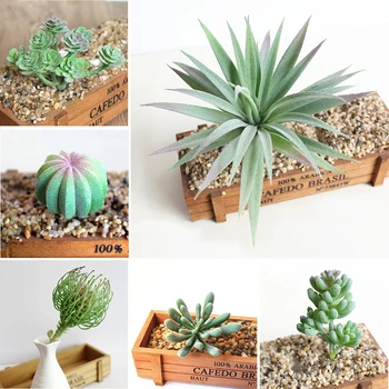 Artificial Succulent Flower Floral Mini Faux Plants Foliage Garden Decor Simulation Succulent Fake Plant Flocking Flower Head