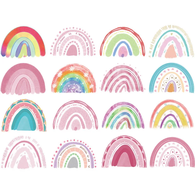 2022 Beautiful Wallpaper Cute Room Decoration Accessories Kids Rainbow Wall Sticker Adhesive Paper for Furniture Waterproof | Дом и сад