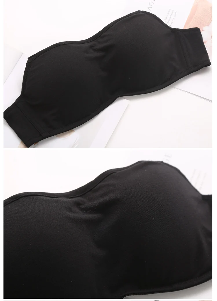 Fashion Summer Women Sexy Wrapped Chest Solid Color Prevent Exposed Straple Girls Traceless Underwear 7416