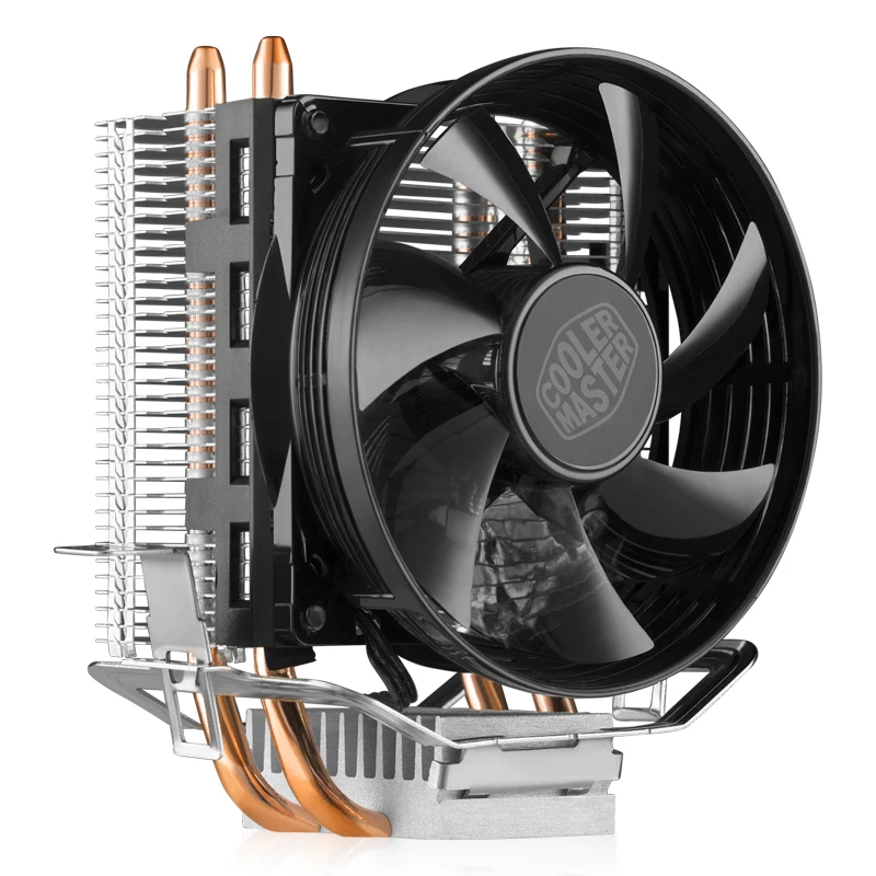 T20 No light 3PIN Кулер Cooler Master RR-T2V1-20FK, 2 тепловые трубки, кулер для процессора Intel 775, 115X, AMD AM4, T20, радиатор для процессора, 95,5 мм, тихий охлаждающий светодиодный вентилятор - Цвет лезвия: T20 No light 3PIN