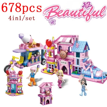 

678 Pcs City Garden Building Blocks Compatible City DIY Garden Action Figures Bricks Toys for Kids Gift
