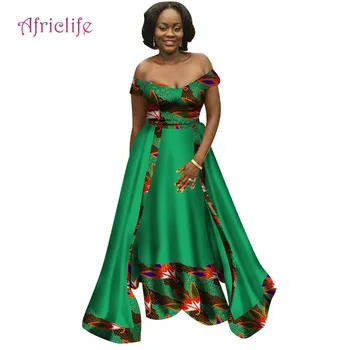 

Bazin Riche Lady Shawl Long Dress Women African Clothing Party Vestidos Dashiki African Patchwork Dresses for Women WY2369