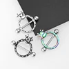 1 Pair 2022 New 14G Nipple Rings Stainless Steel Nipple Ring Shield Piercing Body Jewelry CZ Round Shape for Women Silver Plated ► Photo 2/6