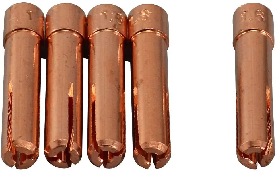 

10N23S TIG короткая Цанга 1,6 мм подходит для WP PTA DB SR CK 17 18 26 TIG Сварочная горелка 5pk…