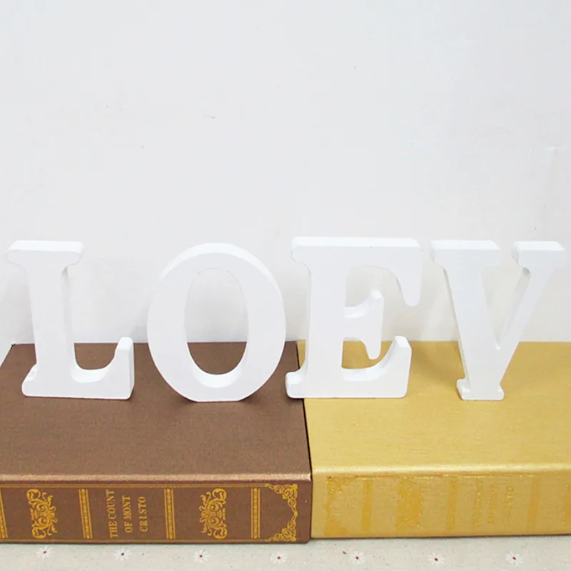 Wooden Letter Decor DIY 10CM White English Alphabet Personalised Name Design Wedding Party Home