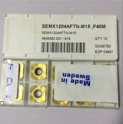 10 шт. инструменты твердосплавные вставки SEMX1204AFTN-M15 F40M