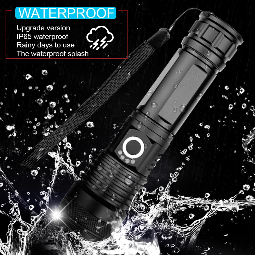 Дропшиппинг Xlamp XHP50 мощный светодиодный фонарик XHP50.2 USB Перезаряжаемый водонепроницаемый фонарь 18650 26650 лампа для охоты