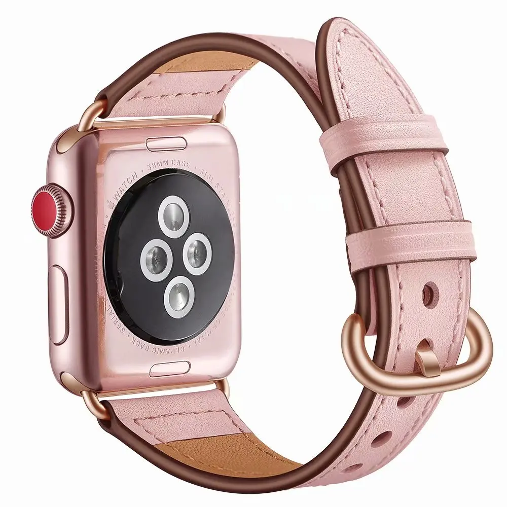 

fashion Band for Apple Watch Genuine leather loop 38mm 42mm 40mm 44mm Strap For iWatch Series 5 4 3 2 1 Braceletseries 5