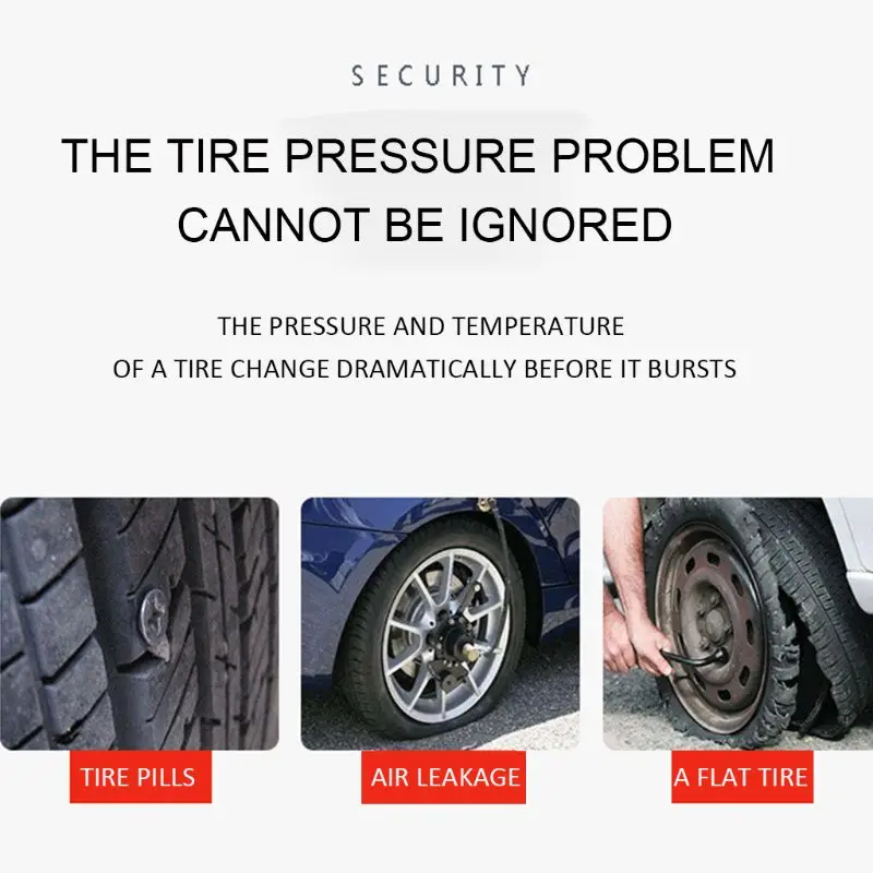 Солнечная Беспроводная TPMS автомобильная система контроля давления в шинах w/4 Внутренний датчик LX9C
