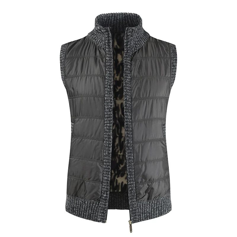 

2020 Winter Men's Sweater Vest Thick Warm Casual Sleeveless Jackets Sweatercoat Cashmere Male Zipper Knitted Fleece Vest