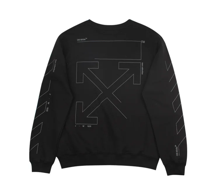 Высокое Качество OFF-WHITE OW эскиз половина стрелы пара с капюшоном Толстовка уличная хип хоп