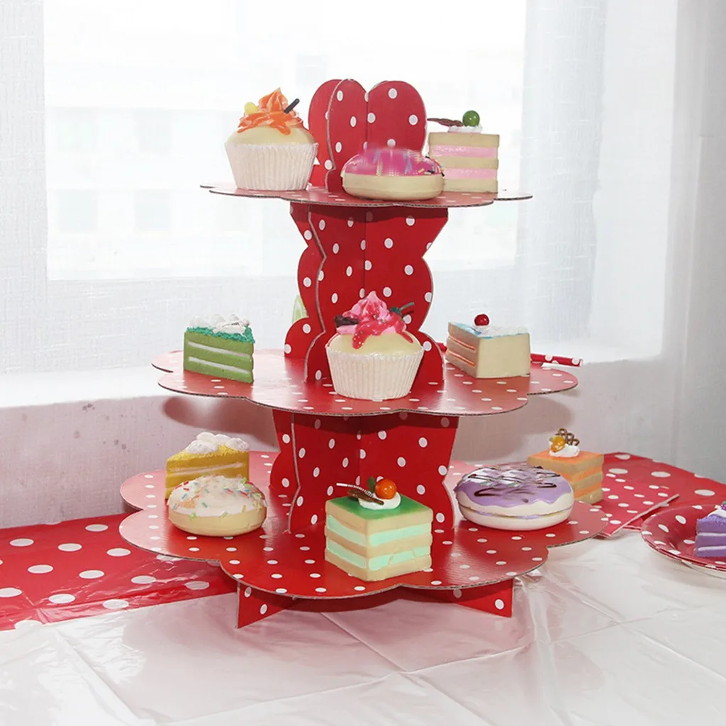 DIY 1 набор синий 3 уровня принадлежности для рождения детей картон кекс бумажная подставка тарелки вечерние держатели для торта вечерние украшения