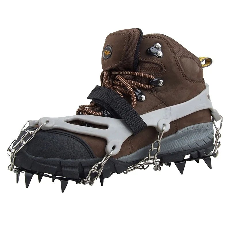 

2x 12 Teeth Claws Crampons Non-slip Shoes Cover Stainless Steel Chain Outdoor Ski Ice Snow Hiking Climbing Dig into variety type
