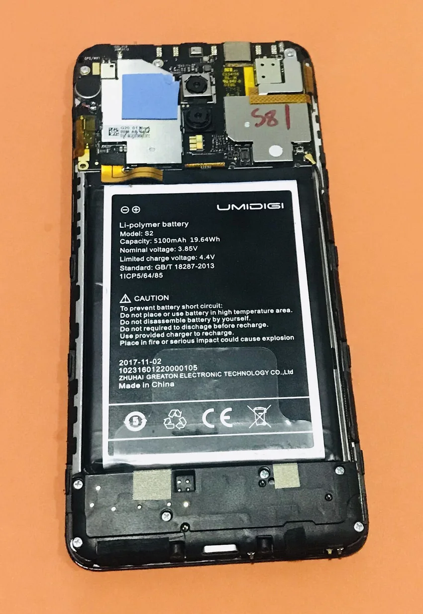 Б/у оригинальная материнская плата+ сенсорный экран+ рамка для UMIDIGI S2 Pro Helio P25 Octa Core