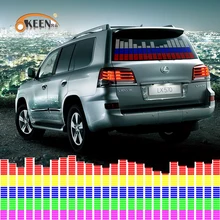 Luz LED de 90x25cm para coche, 45x11cm, RGB, con Sensor de activación por sonido, ecualizador, pegatina para parabrisas trasero, lámpara de neón con estilo