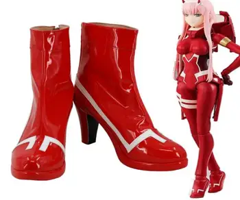 

Darling In The Franxx Zero Two Code 002 Red High Heel Cosplay Shoes Boots Halloween Cosplay Costume Accessories