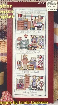 

Higher Cotton Counted Cross Stitch Kit Shaker Seasons Sampler Four Season Worker Cleaner Man Woman