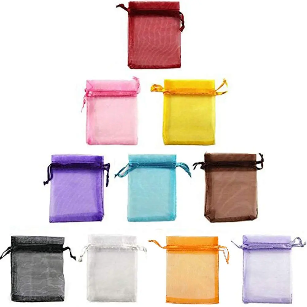 

7*9cm 100Pcs Organza Bag Jewelry Tulle Drawstring Bag Jewelry Packaging Display & Jewelry Pouches Wedding Gift