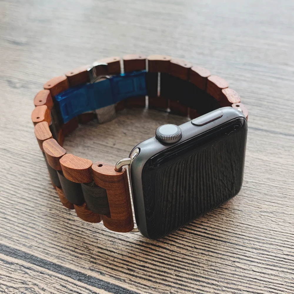 Ремешок из бамбукового дерева ручной работы для Apple Watch 42 мм 38 40 44 деревянный