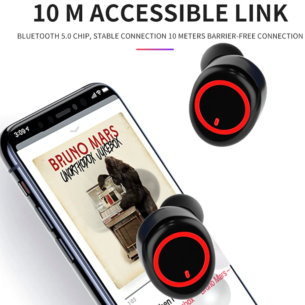 A13 Bluetooth наушники с сенсорным управлением, спортивная водонепроницаемая Беспроводная bluetooth гарнитура, двойные наушники с микрофоном для мобильного телефона