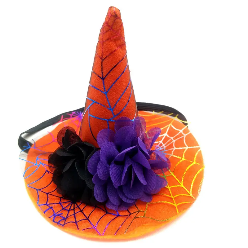 Хэллоуин Pet Headress шапка для собак Очаровательная шапка на Хэллоуин Регулируемый тыквы паутина и ведьма ПЭТ Кепки собака Аксессуары для кошек - Цвет: 1