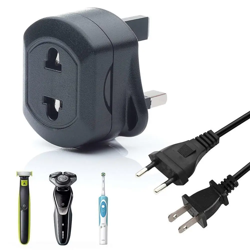Compatible With Shaver & ShaniTech UK shaving Adaptor/Plug 2pin To 3pin Fused 