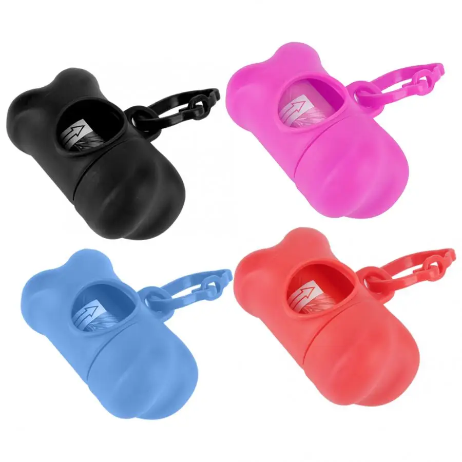 20 Rolls Pet Dog Bags Garbage Clean Dispenser Pet Dog Plastic Clean Trash Waste Bags with Bone Shape Bag Dispenser Holder