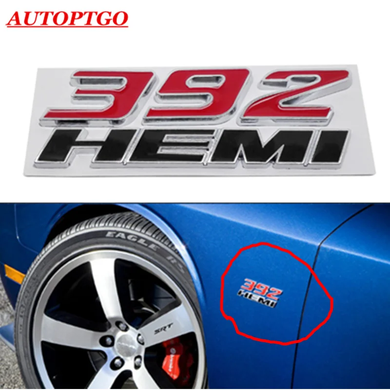 Черный/красный автомобильный Стайлинг 392 HEMI 392 HEMI эмблема КРЫЛО боковой значок наклейка подходит к Dodge ram 1500 SRT CHALLENGER зарядное устройство CHRYSLER 300C - Цвет: RedBlack 1