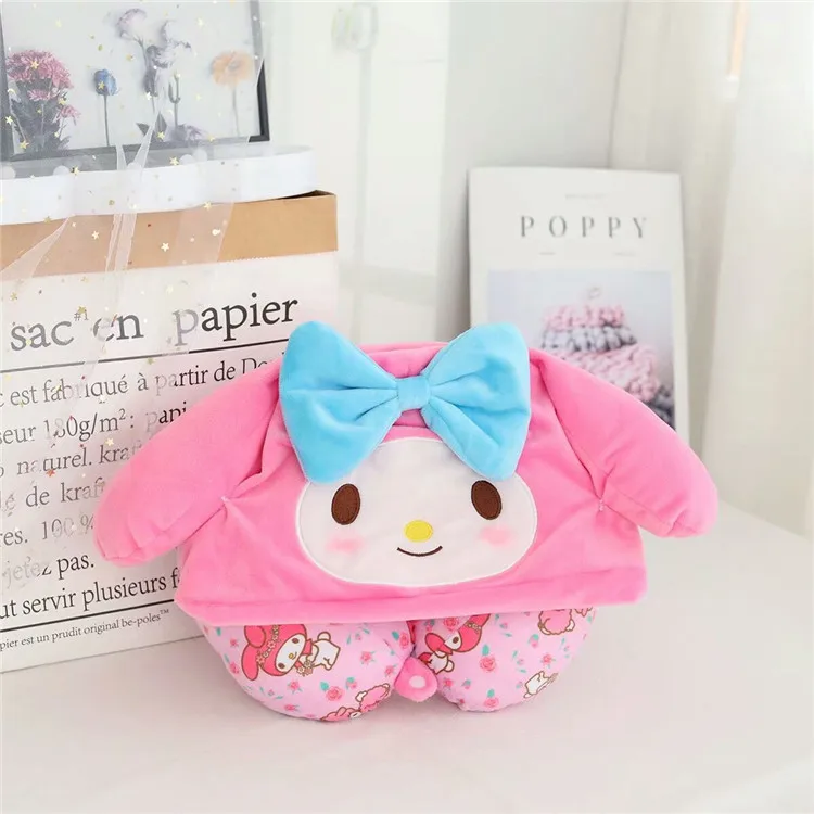 Черный Милая плюшевая игрушка мультяшная Мелодия Cinnamoroll со шляпой стерео u-образная Подушка Мягкая набивная подушка для шеи подарок на день рождения Рождество#3578 - Цвет: Черный