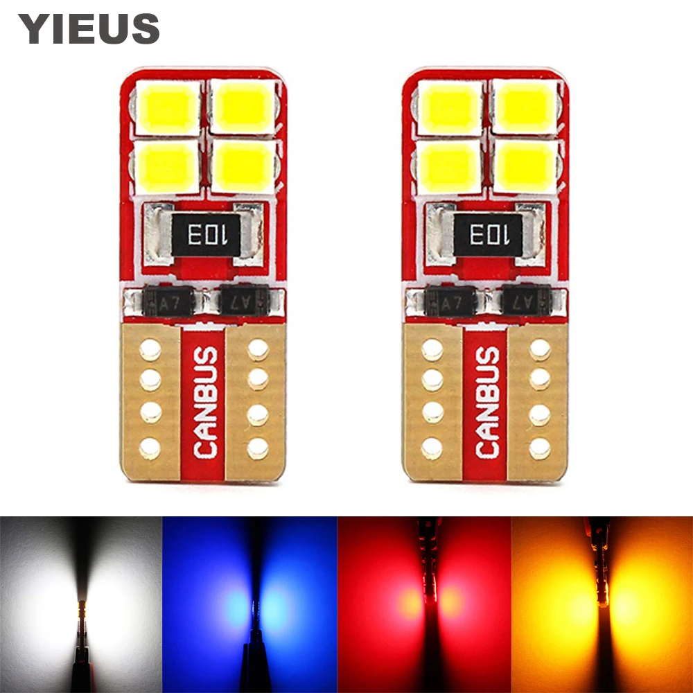 YIEUS 2 шт. T10 W5W 168 194 светодиодный светильник 2835 8 SMD внутренний Купол Карта двери