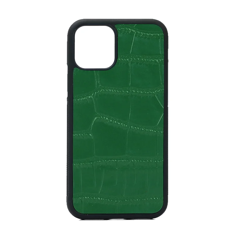 Green Phone Case Индивидуальный Именной держатель для карт кошелек стиль брелок тисненая крокодиловая кожа подарочный набор для SAMSUNG IPHONE 11,11 PRO MAX чехол - Цвет: Green Phone Case