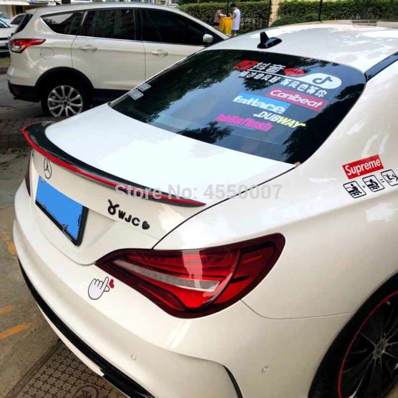 Для Mercedes Cla W117 спойлер из углеродного волокна задний спойлер с красной линией для Mercedes-Benz CLA W117 спойлер