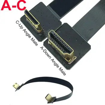 

FPV overhead cable PTZ dedicated FPV HDMI A-C standard HDM A male bends down to C male bends up flexible cable 5cm-100cm