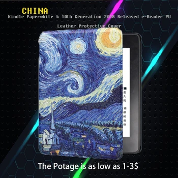 

Ultra Slim Magnetic Smart Case For Kindle Paperwhite 4 10th Generation 2018 Released e-Reader PU Leather Protective Cover