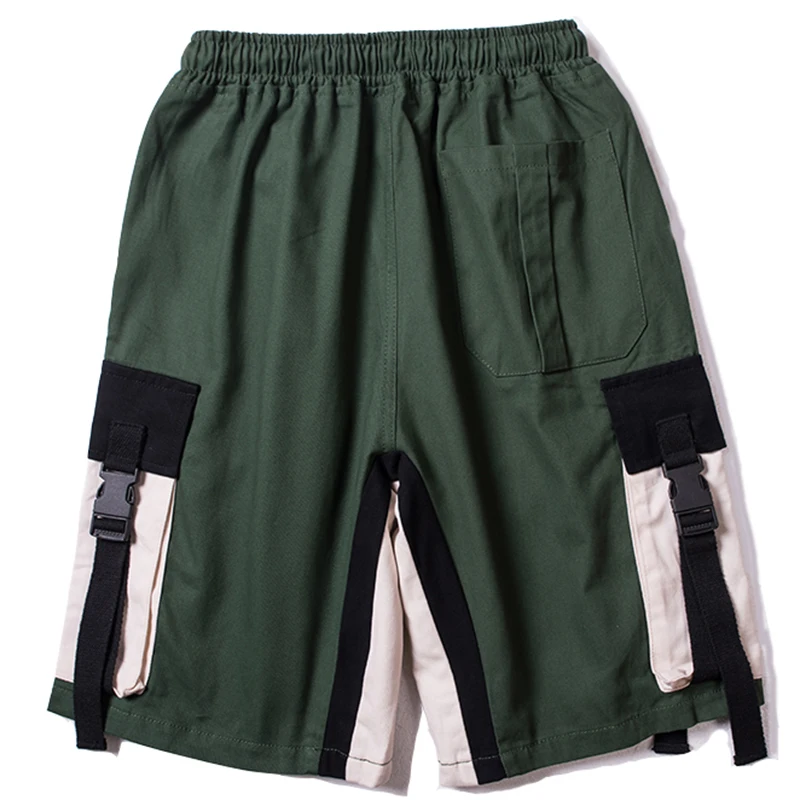 Flash Sale Summer Hip Hop Shorts Men Cargo Pants Muilt Pockets Elastic Waist Shorts Men Streetwear High Street Knee Length Cargo Shorts