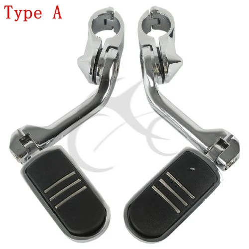 

Universal Motorcycle 1-1/4" 32mm Chrome Long Angled Streamliner Highway Engine Guard Foot Pegs For Harley Touring Suzuki Yamaha