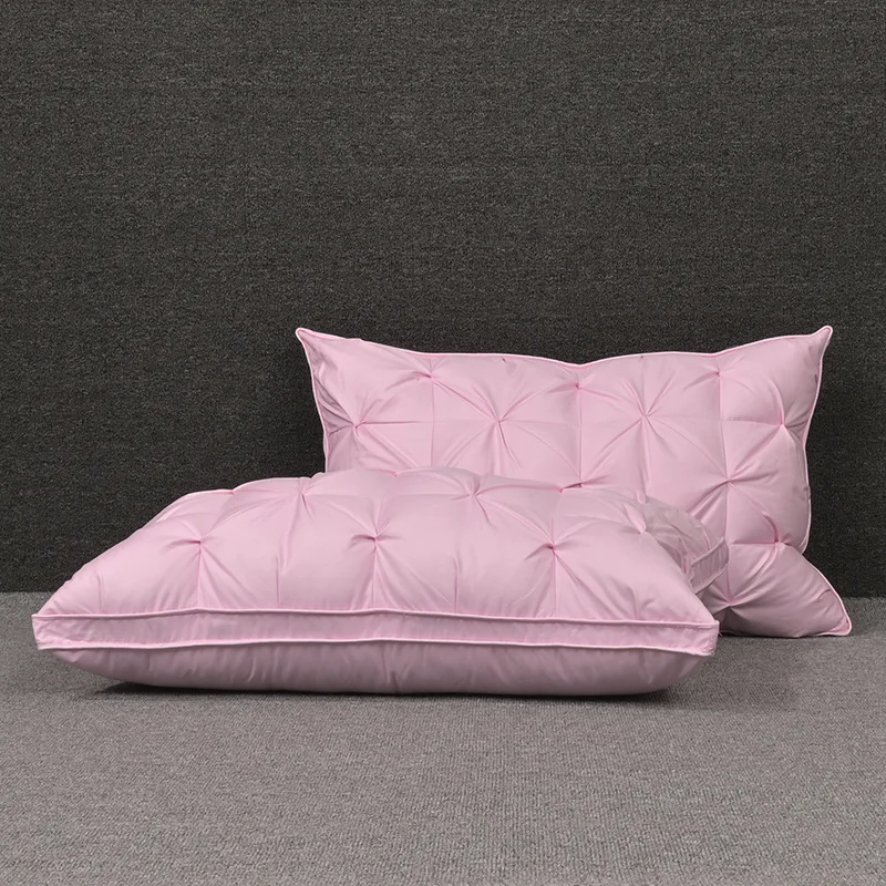 White Goose Down Feather Bed Pillow For Sleep Core Five-star Hotel Velvet Neck | Дом и сад