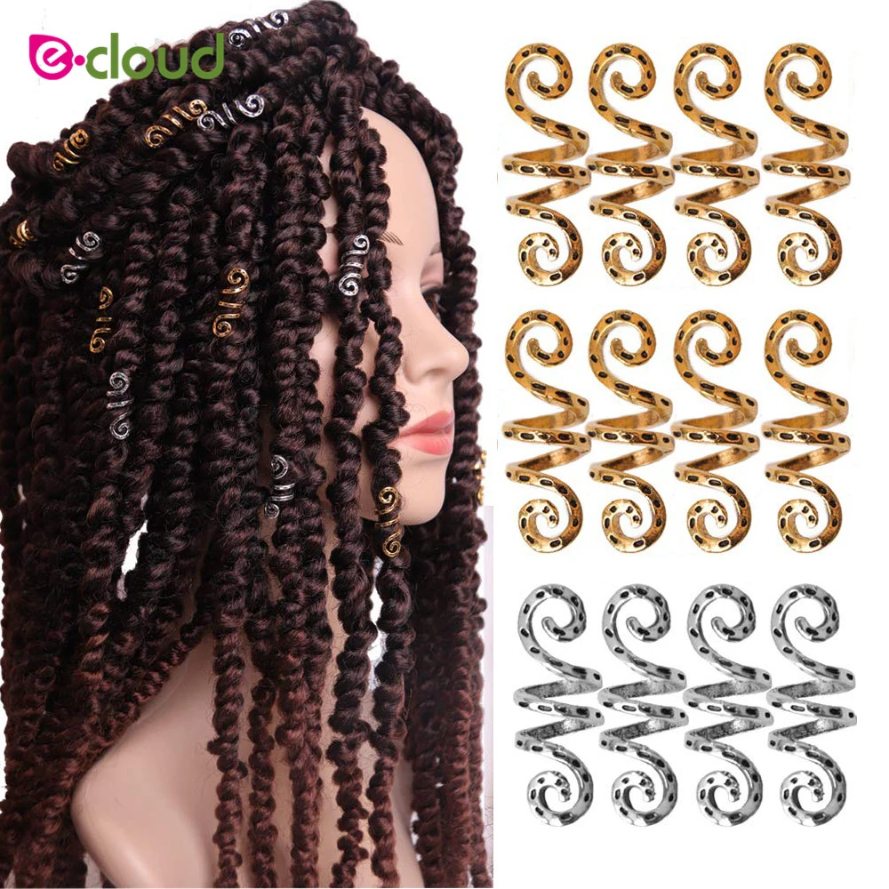 個金属ビーズリングドレッドヘアビーズ髪ブレイドアクセサリー編組髪フープヘアクリップ ヘア装飾 Links Rings Tubes Aliexpress