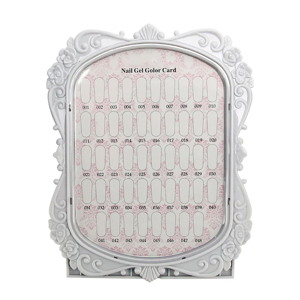 Белый Double-Sided Nail Gel Color Nail Card Full Color Dust-Proof Display Shelf Practice Cards Show Case Books - Цвет: Белый