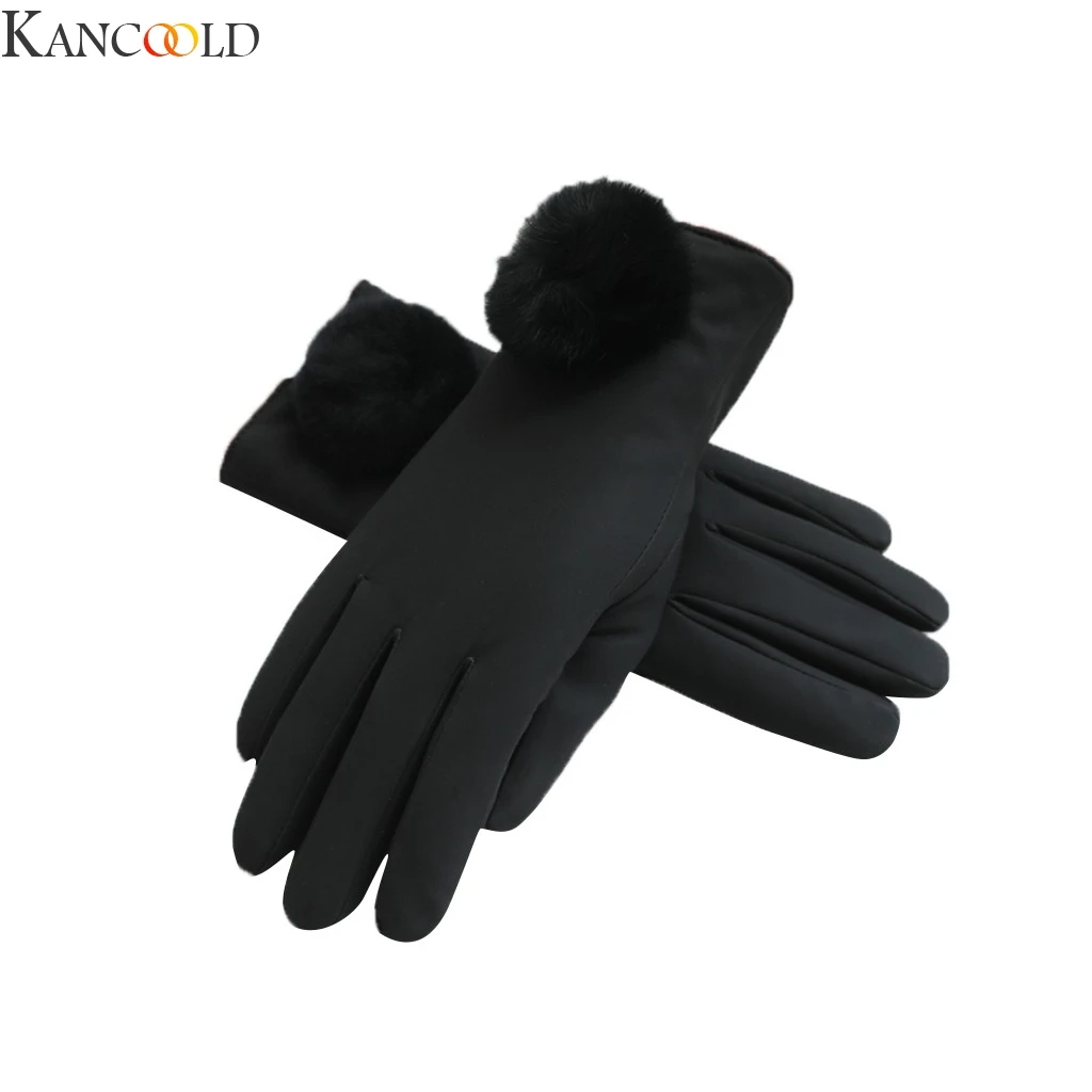 KANCOOLD новые модные меховые теплые меховые декоративные дышащие кожаные перчатки теплые перчатки однотонные женские теплые перчатки с сердечками