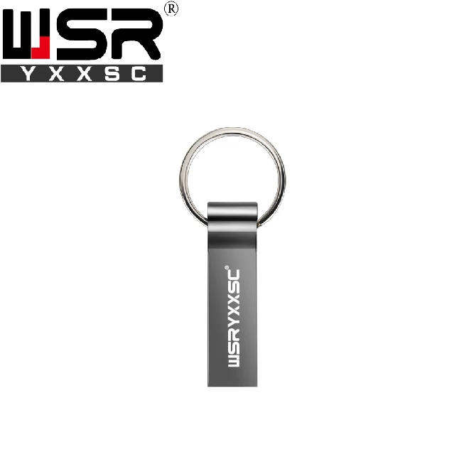 Брелок металлический usb 2,0 флеш-накопитель 32 Гб 64 Гб 128 ГБ высокоскоростной флеш-накопитель 4 ГБ 8 ГБ 16 ГБ реальная емкость Водонепроницаемая портативная usb-флешка - Цвет: gray