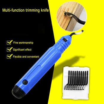 

Professional Burr Trimming DIY Edge Cutter Removing Tools+10pcs BS1010 Replacement Blade Handheld Portable Deburring Tool
