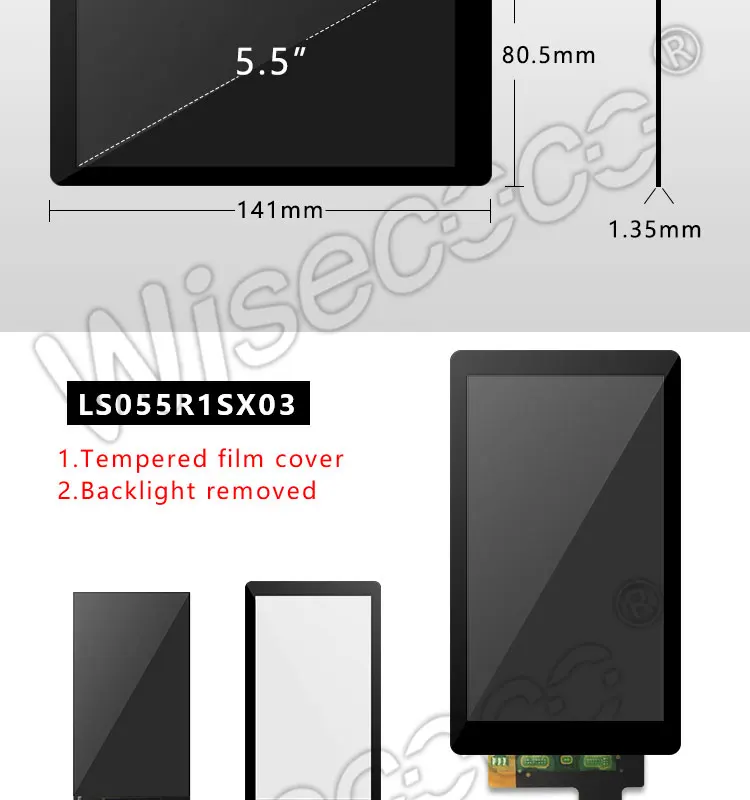 5,5 ''2k lcd 2560*1440 lcd экран с закаленным стеклом протектор Удаленная подсветка с hdmi доска для SLA DLP 3d принтера